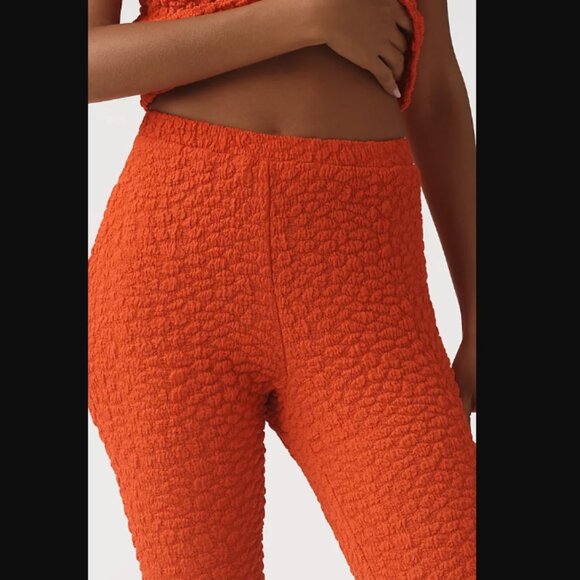 By Anthropologie Red Popcorn Knit Capri Pants S - Picture 4 of 8